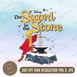 the sword and the stone- sword in the stone logo png, png high quality, png, digital download