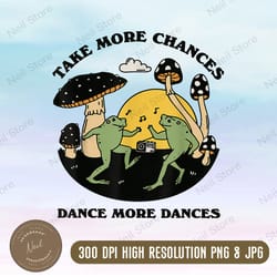 dancing frog wall print png, retro mushroom poster png, 70s downloadable print png, mid century positive quote, cute