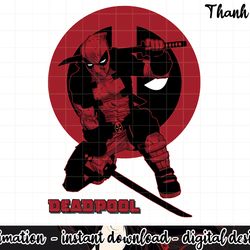 marvel deadpool samurai stance graphic png, sublimation