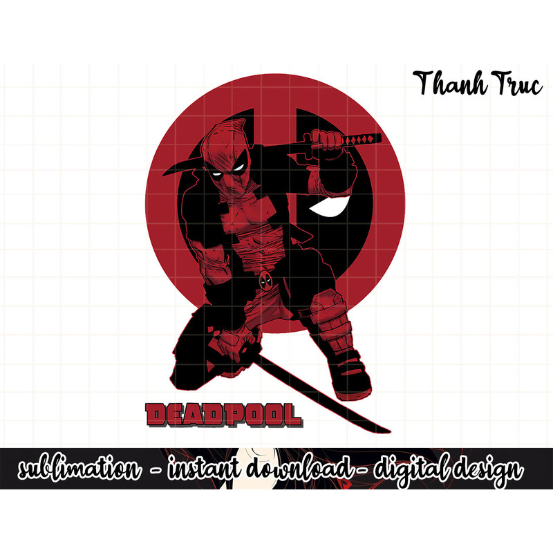 Marvel Deadpool Samurai Stance Graphic png, sublimation .jpg