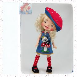 1 Set of clothes for Amy Doll 11 in 28 centimeters (AmyDoll)  "Panda and fly agaric 1"(For Doll Size: 28 centimeters)