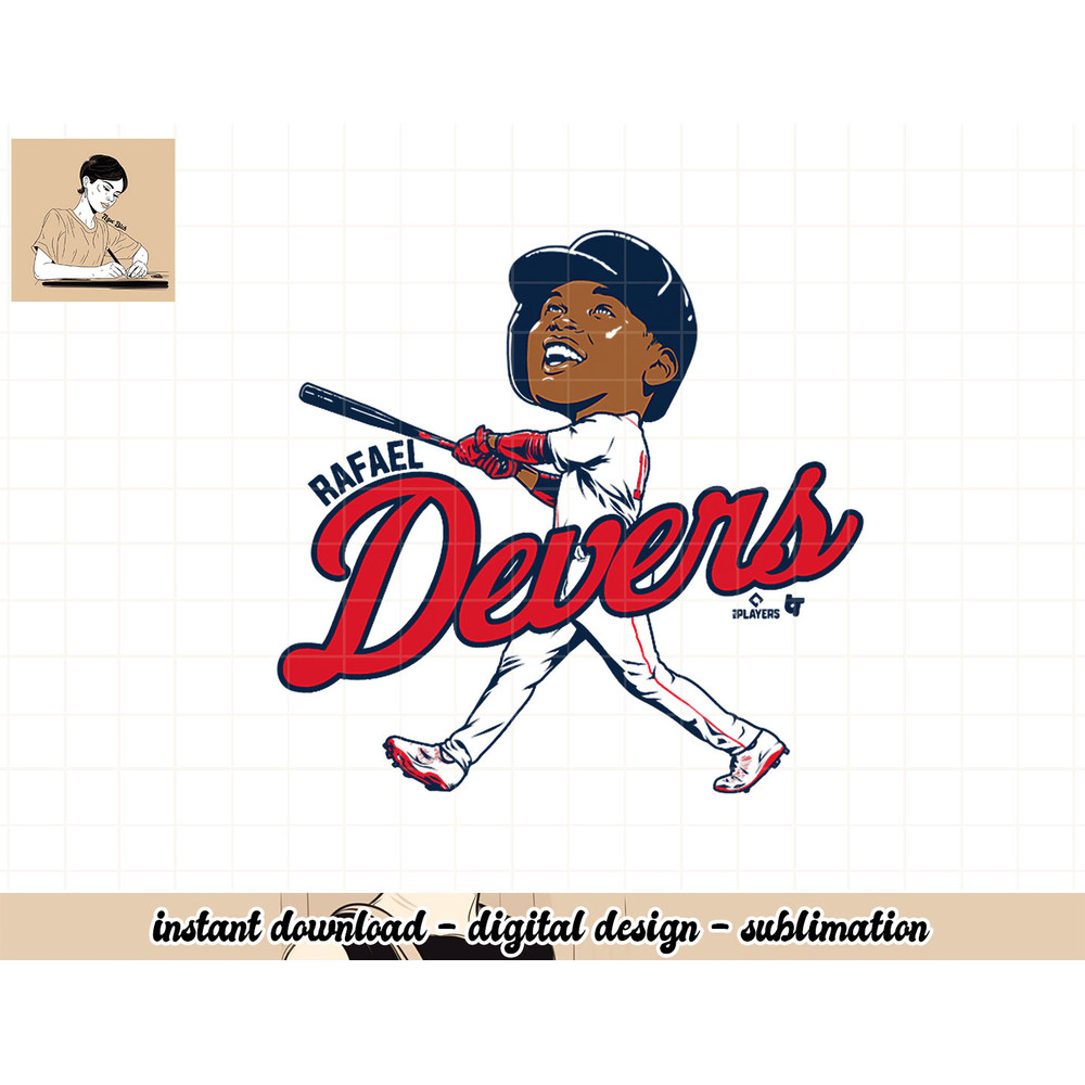 Rafael Devers - Caricature - Boston Baseball png, sublimation.jpg