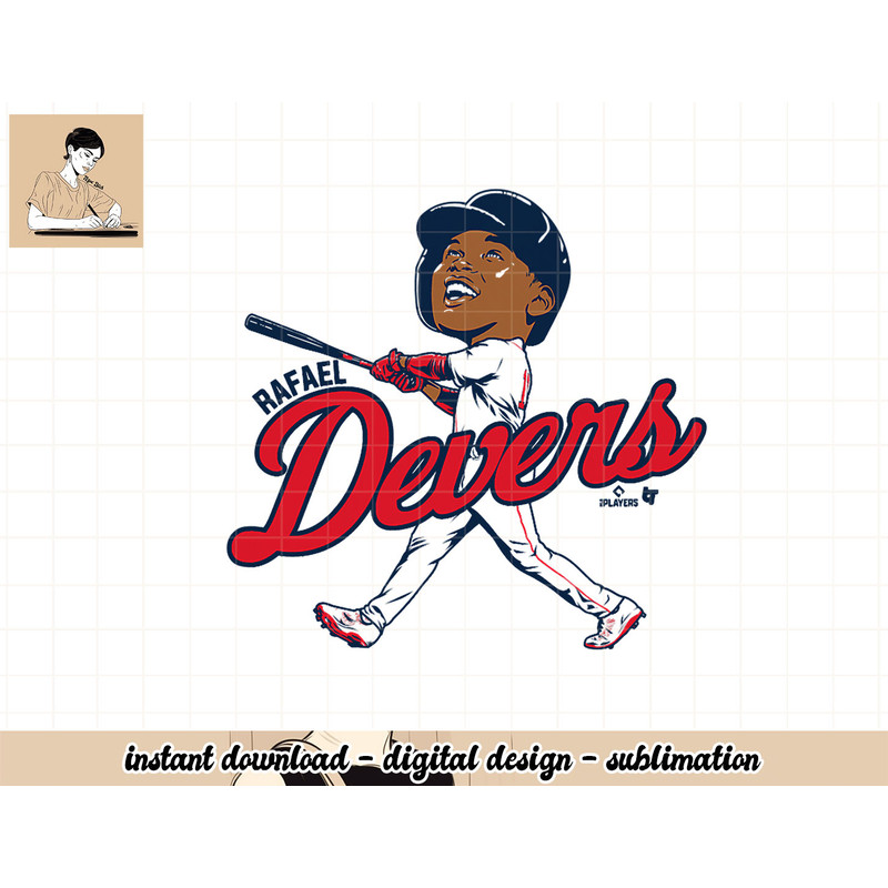 Rafael Devers - Caricature - Boston Baseball png, sublimation.jpg