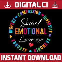 Social Emotional Learning Heart Counselor Teacher SEL Day PNG File Sublimation