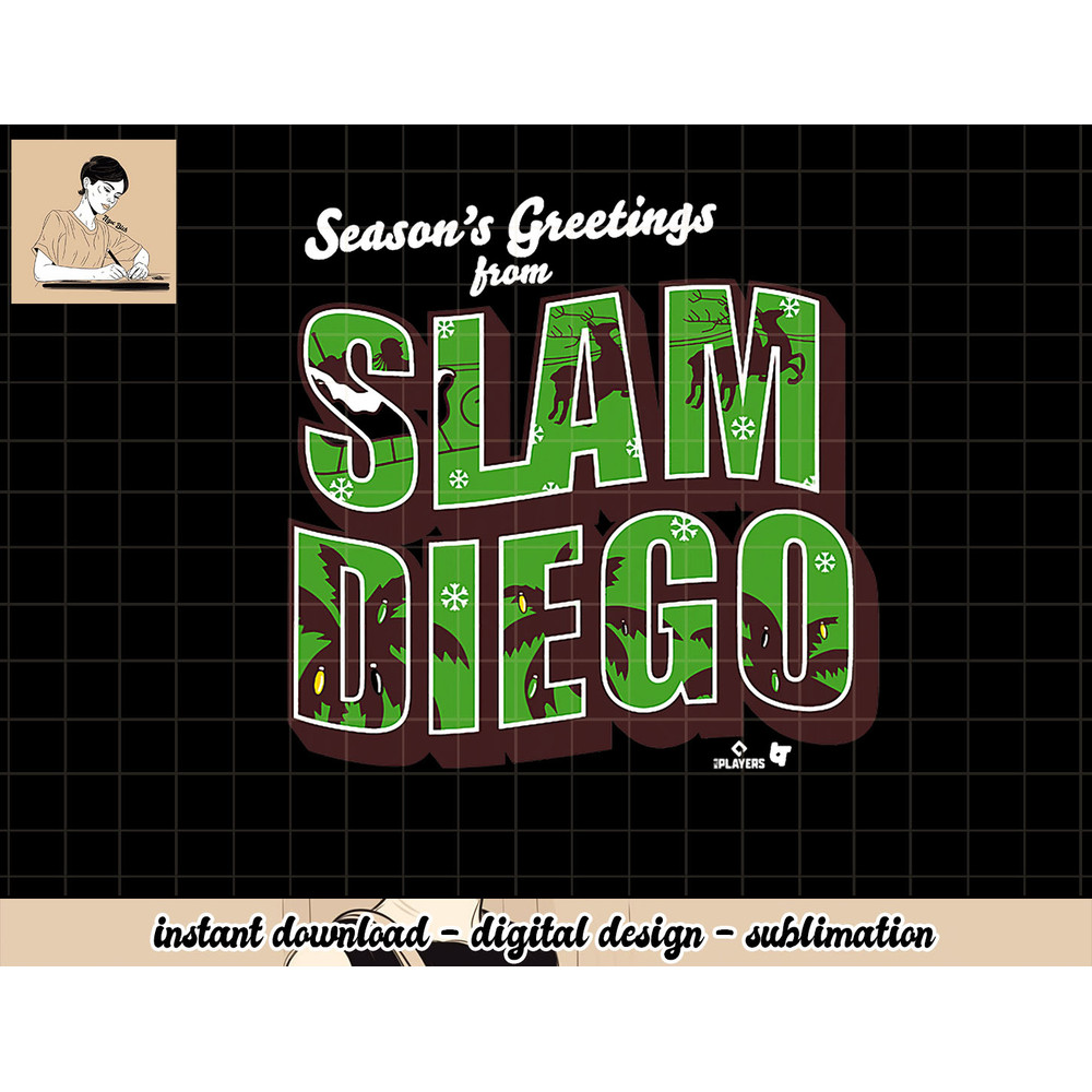 Seasons Greetings from Slam Diego - San Diego Baseball png, sublimation.jpg