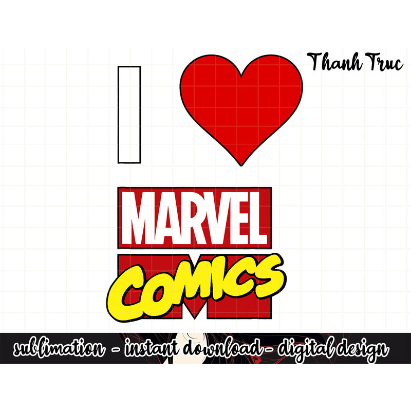 Marvel I HEART MARVEL COMICS The Ultimate Fan Love png, sublimation .jpg