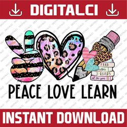 Leopard Peace Love Learn Teacher Squad 100 Days Smarter PNG File Sublimation