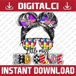 little miss 2nd grade hello second grade back to school kids png file sublimation