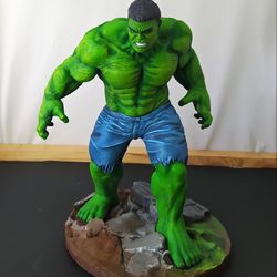 Hulk Marvel 3D printed hand painted custom figure, Hulk statue handpaint high detail, 3d printing Marvel character Hulk