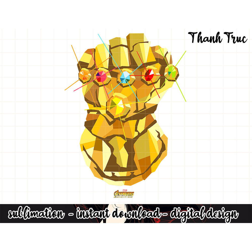 Marvel Infinity War Low Poly Gauntlet Graphic png, sublimation .jpg