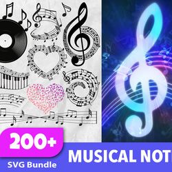 200 musical notes bundle, trending svg, musical notes