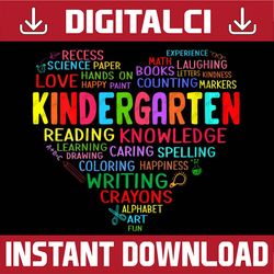 kindergarten team heart back to school teacher student lover png file sublimation