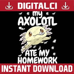 axolotl back to school student png file sublimation