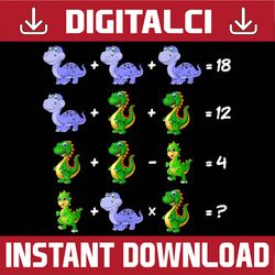 dinosaur order of operations quiz math teacher elementary png file sublimation