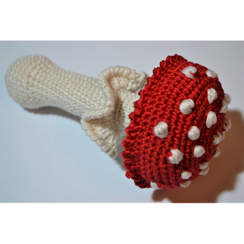 Crochet Mushroom Pattern Baby Rattle 1