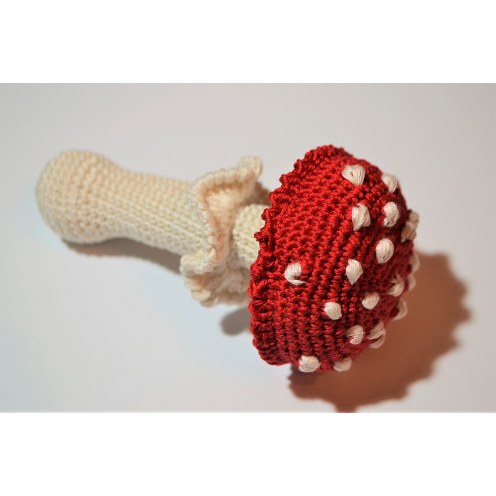 Crochet Mushroom Pattern Baby Rattle 6
