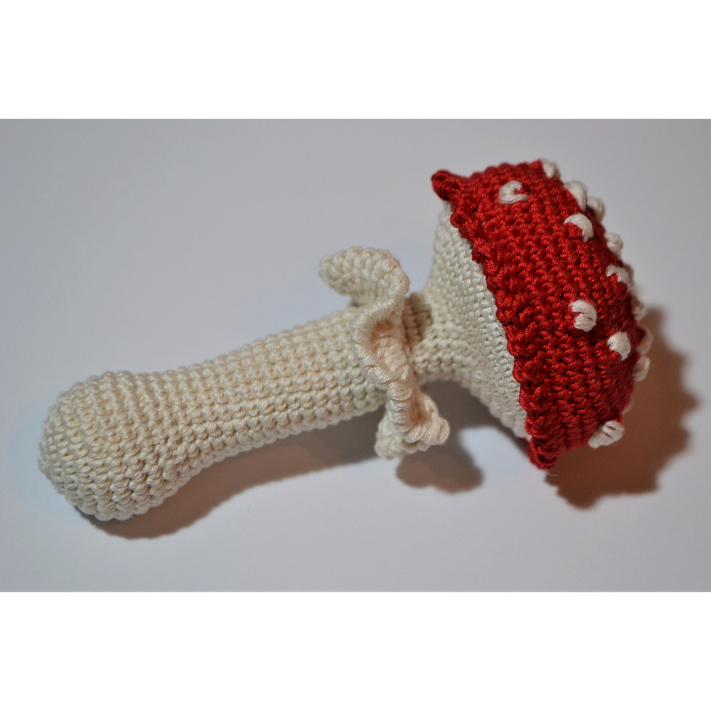 Crochet Mushroom Pattern Baby Rattle 4