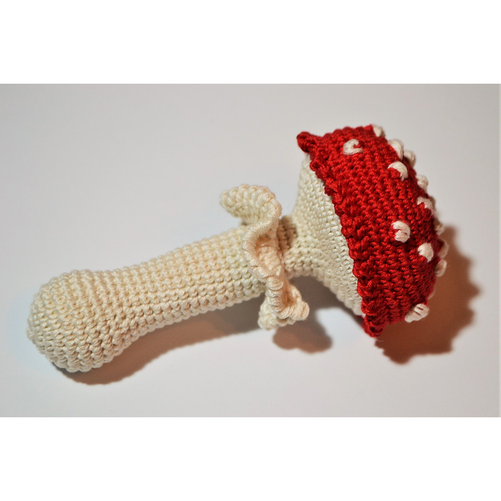 Crochet Mushroom Pattern Baby Rattle 7