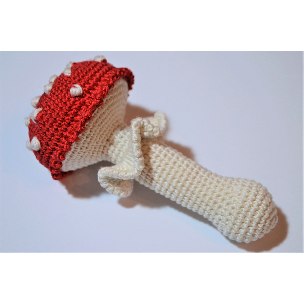 Crochet Mushroom Pattern Baby Rattle 8