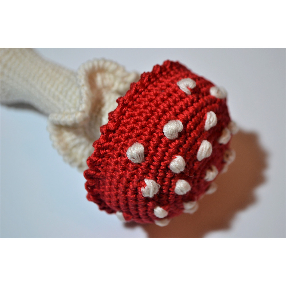 Crochet Mushroom Pattern Baby Rattle 5