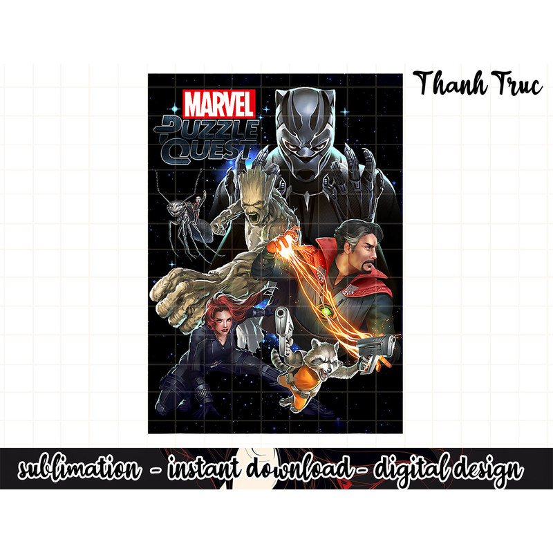Marvel Puzzle Quest Galaxy Team Poster Graphic png, sublimation .jpg