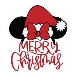 new release minnie with santa hat merry christmas svg , silhouette svg fies