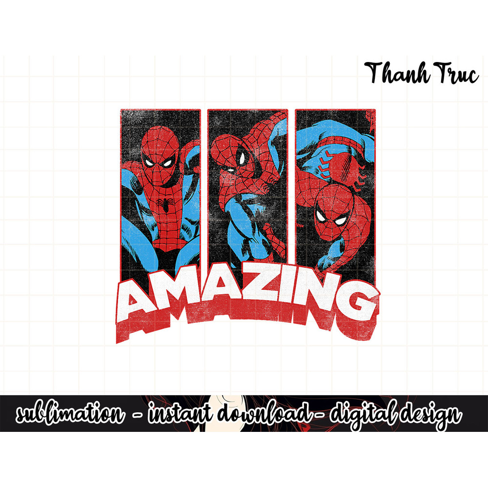 Marvel Spider Man Amazing Comic Poses Graphic png, sublimation  .jpg
