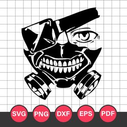 ken kaneki mask svg, tokyo ghoul character svg, tokyo ghoul svg, anime svg, png dxf eps pdf, am24052322
