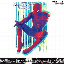 marvel spider-man homecoming watercolor glitch png, sublimation