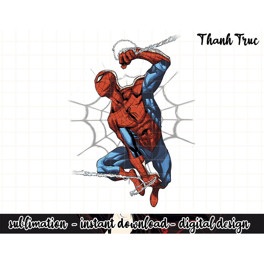 Marvel Spider-Man Modernized Pose Over Huge Web png, sublimation .jpg