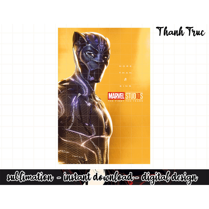 Marvel Studios 10 Years Black Panther Poster Graphic png, sublimation  .jpg