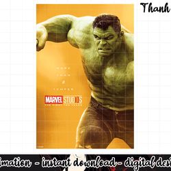 marvel studios 10 years hulk poster graphic png, sublimation