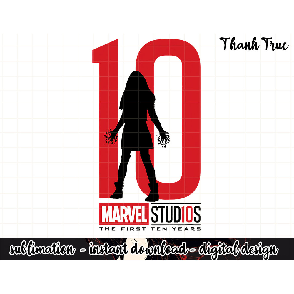 Marvel Studios 10 Years Scarlet Witch Graphic png, sublimation .jpg