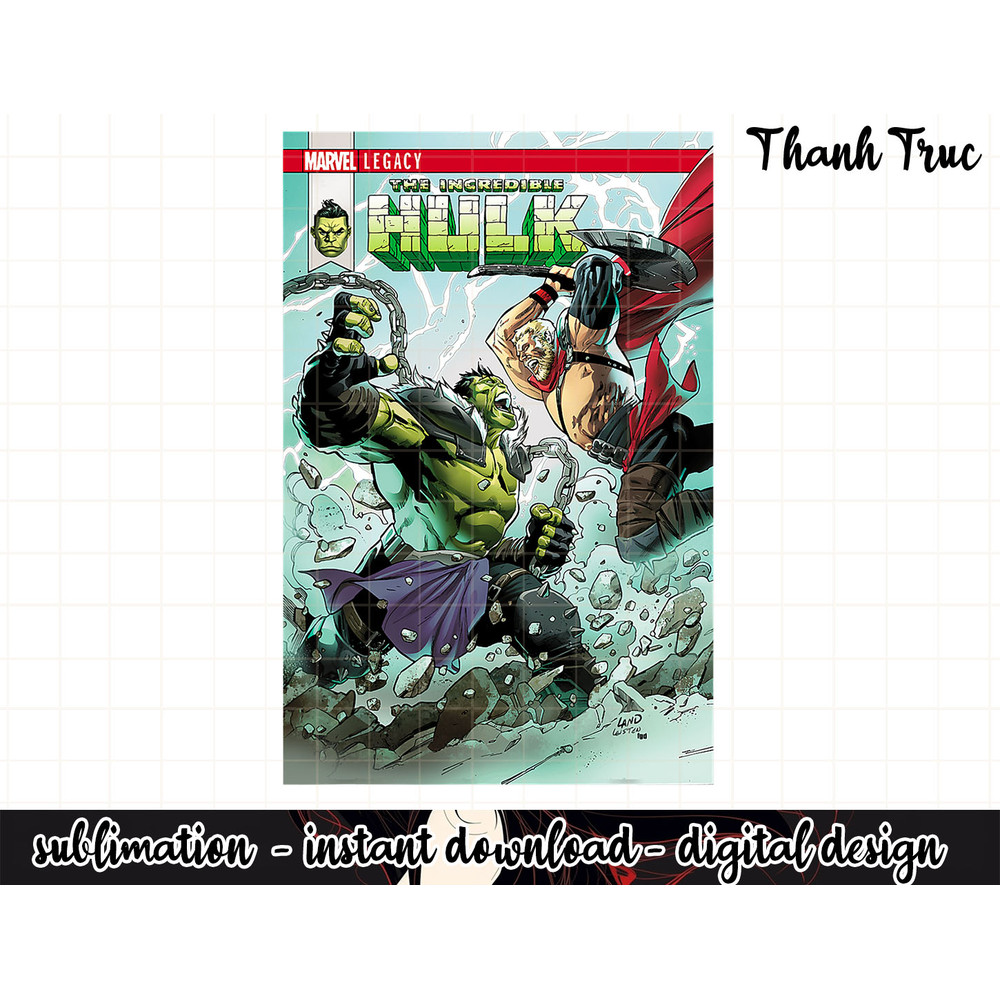 Marvel The Incredible Hulk vs The Mighty Thor Comic png, sublimation  .jpg