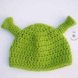 HANDMADE Shrek Hat | Crochet Shrek Beanie | Halloween Hat | Photo Prop | Sizes from Baby to Adult