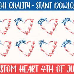 custom nana/granny/gigi name kid fourth of july svg bundle, america flag png, patriotic day png, fourth of july png, ins