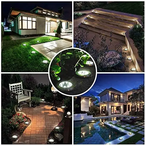 4 LED Solar Lawn Garden Solar Light Inground Solar Garden Light Waterproof Outdoor Pathway Ground Under Ground Spot Lamp