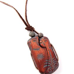 Jewelry pendant on the neck Bonds "Prima". Ornament from the Altai cedar