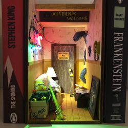 Stranger things Book nook Horror shelf insert Bookshelf diorama personalized gift Miniature creepy decor on shelf teen