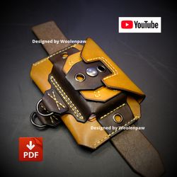 Leather pattern - EDC belt wallet - Cosmo-2 / leather template / wallet pattern