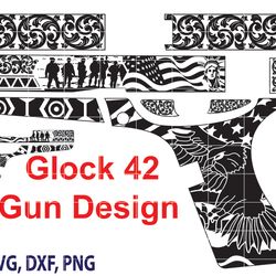 glock 42 hand gun design vector art