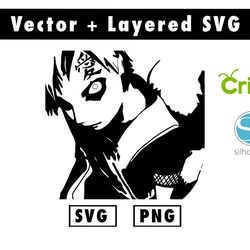 gaara svg and png files for cricut machine , anime svg , manga svg , goku svg