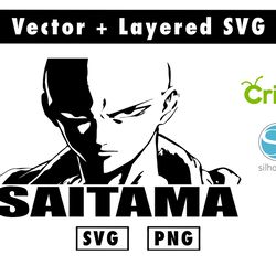 one punch man saitama svg and png files for cricut machine , anime svg , manga svg , goku svg