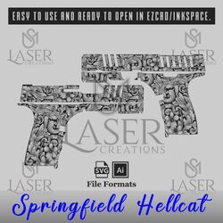 sm laser creations springfield hellcat scroll design