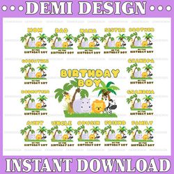 safari birthday bundle boy png,family birthday png, matching family safari png, zoo birthday png, digital download