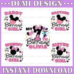 personalization name and age girl's birthday party png,disney birthday matching shirts,disney trip 2023,family birthday