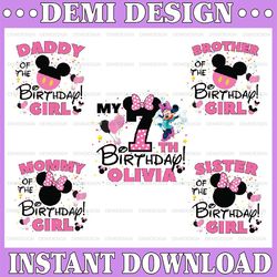 Personalization Name And Age Girl's Birthday Party Png,Disney Birthday Matching Shirts,Disney Trip 2023,Family Birthday