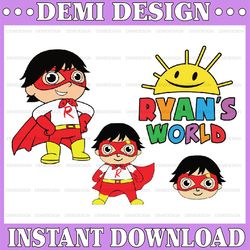 ryans world characters png svg jpg digital downloads, birthday characters png, digital files, kids character svg