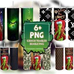 6 files bundle grinch tumbler png part 13, 20 oz sublimation