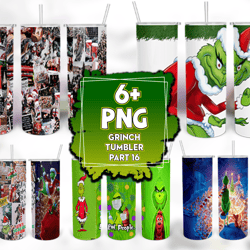The Grinch Christmas Collage Tumbler Wrap -20 oz Sublimation Tumbler Wrap -PNG Digital File
